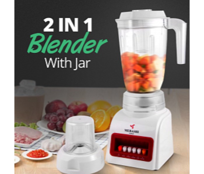 Mebashi ME-BL1006 4 Speed 2 in 1 Blender 350 Watts with 1.5 Liter Jar White - Zoom Image 8