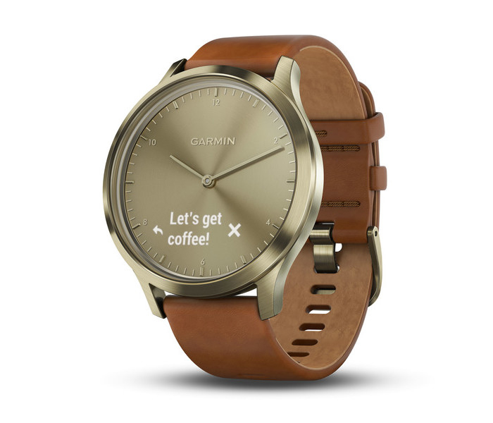 Garmin Vívomove HR Hybrid Smart Watch With Leather Band - Light Brown - Zoom Image 3