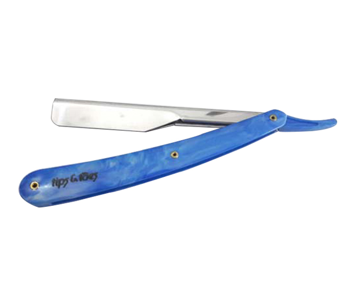 Tips & Toes TT-646Blue Stainless Steel Professional Straight Razor for Classic Shaving, Blue - Zoom Image 2