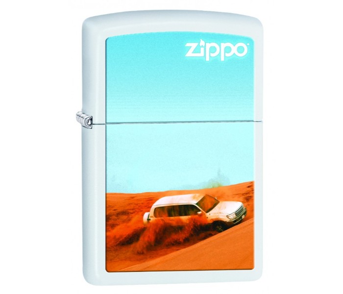 Zippo 214-CI014316 001699 Desert Racing Regular Lighter White - Zoom Image