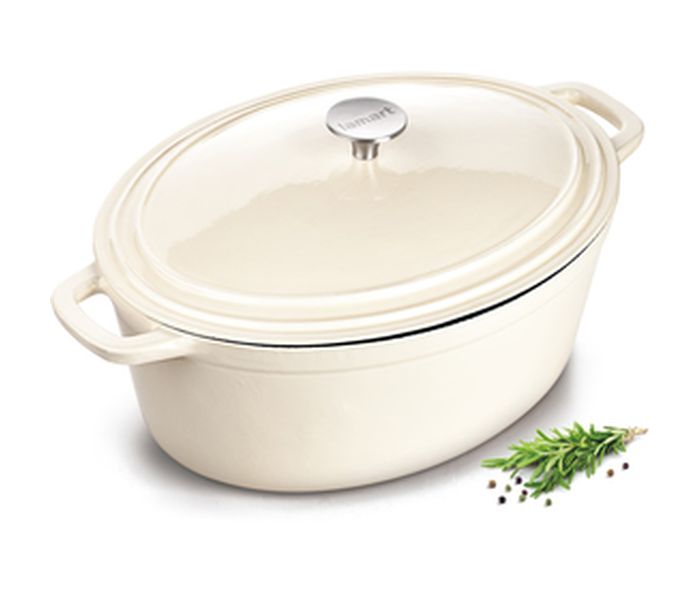 Lamart LT1062 6L Cast-Iron Pot with Lid, Cream - Zoom Image 3