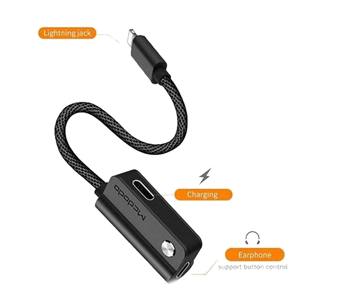 Mcdodo CA-4701 iPhone Lightning to Dual Lightning Splitter - Black - Zoom Image 2