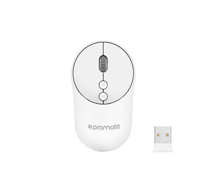 Promate Clix-2 2.4Ghz Wireless Mouse with USB Adapter, White - Zoom Image 9