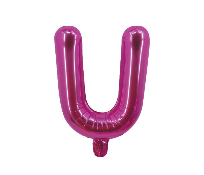 Party Time U-P-803249 Letter U 16 Inch Foil Balloon Pink - Zoom Image