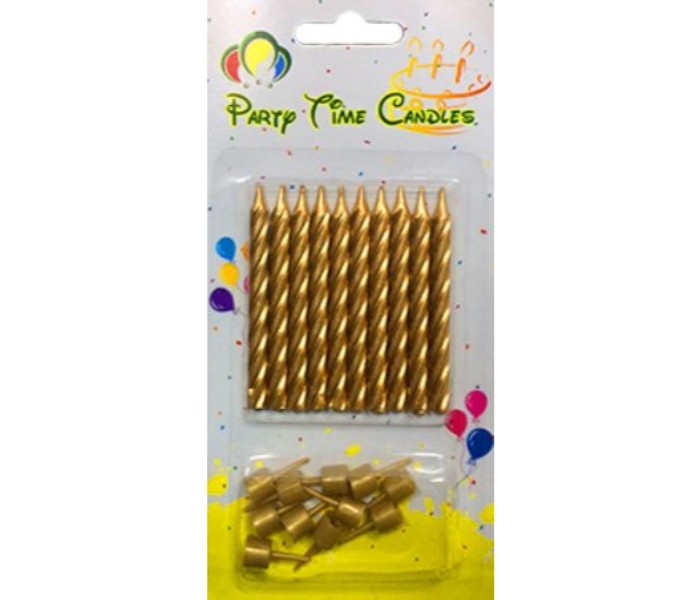 Party Time N002-2 10 Piece Small Birthday Candle Gold - Zoom Image