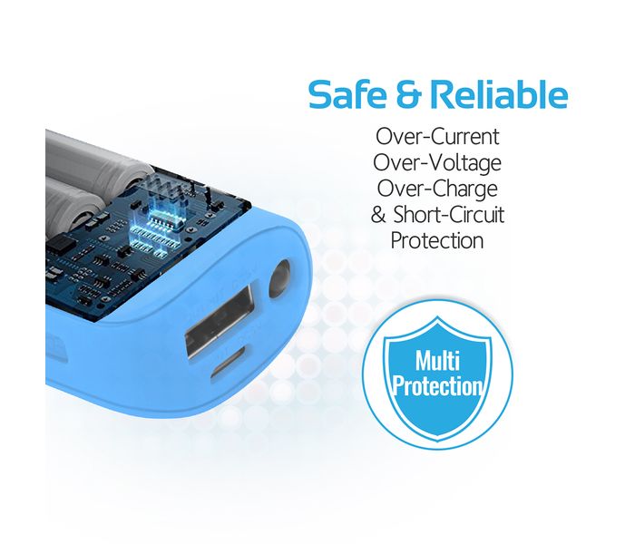 Promate Aid Bar-2 2500 mAh Ultra Compact Universal Power Bank, Blue - Zoom Image 6