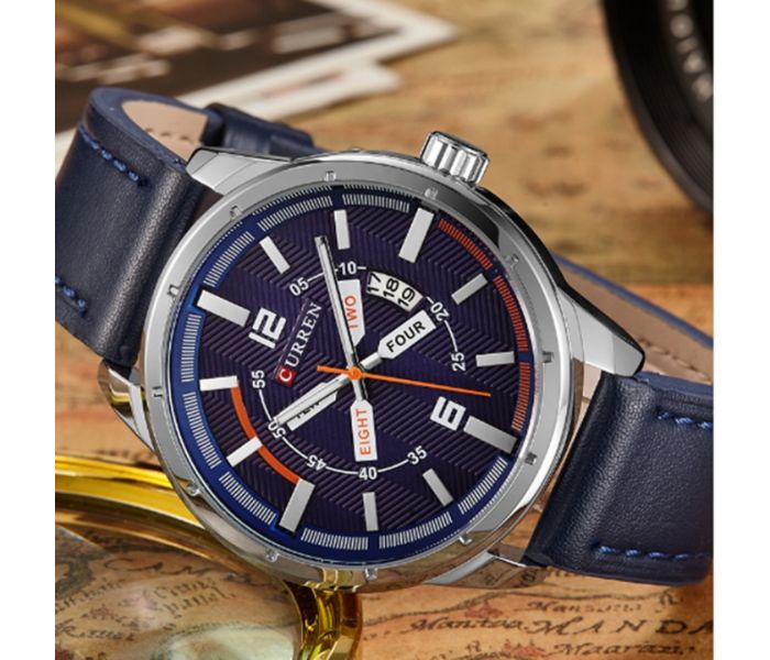 Curren 8211 Casual Double Scale Quartz Watch For Men Navy Blue - Zoom Image 2