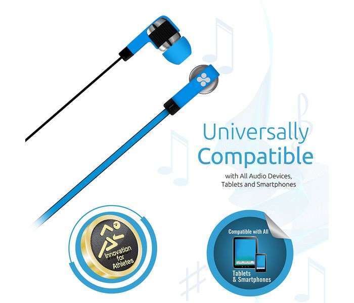 Promate Swish Universal Trendy Stereo Earphone with Noise Isolation, Blue - Zoom Image 4