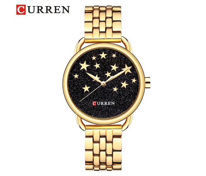 Curren 9013 Designed Quartz Watches For Women Gold And Black - Zoom Image 2