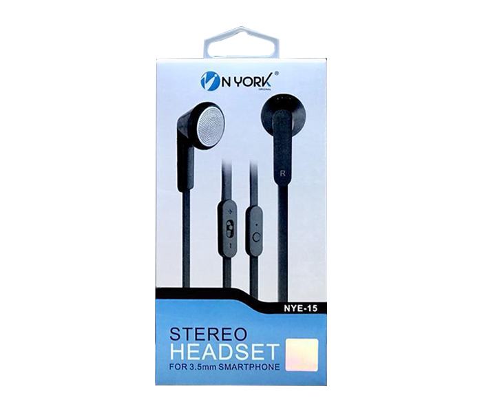 Nyork NYE-15 Stereo Headset for Smartphones - Black - Zoom Image