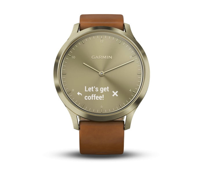 Garmin Vívomove HR Hybrid Smart Watch With Leather Band - Light Brown - Zoom Image 4