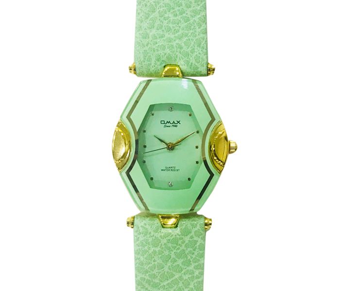 Qmax 0025QE05 Fashionable ladies Water Resistant Analog Watch Light green - Zoom Image 1