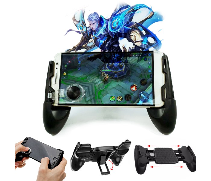 Gamepad Gaming Controller with Fire Button and Aim Key Portable Game Grip Joystick for all Smartphone Devices for PUBG, Fortnite, Rules of Survival JL-01 Black - Zoom Image 1