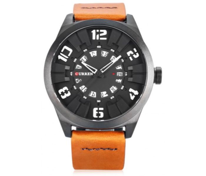 Curren 8258 Casual Quartz Watch For Men Orange And Black - Zoom Image 2