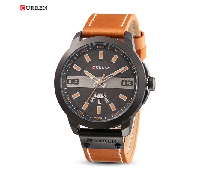 Curren 8286 Business Quartz Watch For Men Brown and Grey - Zoom Image 4