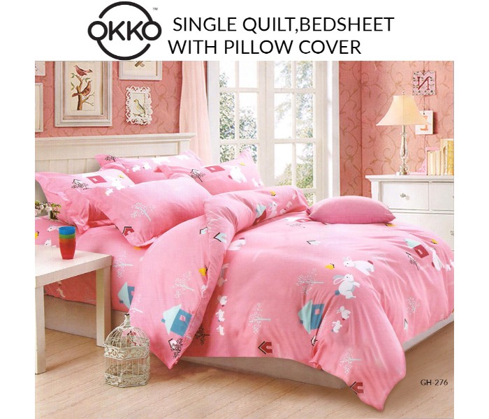 OKKO OK33844 Single Quilt, Bedsheet with Pillow Cover Multicolor - Zoom Image 2