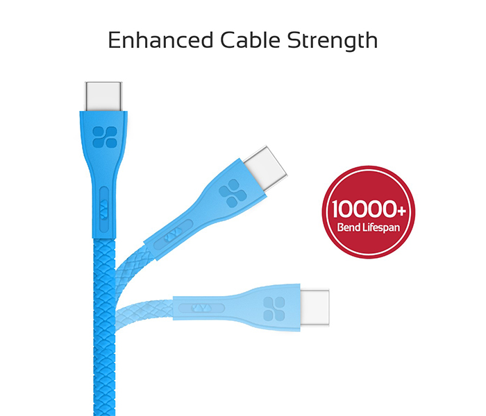 Promate Powerbeam-C USB to USB Type C Fast Charging Cable with Over-Current Protection - 1.2 Metre, Blue - Zoom Image 5