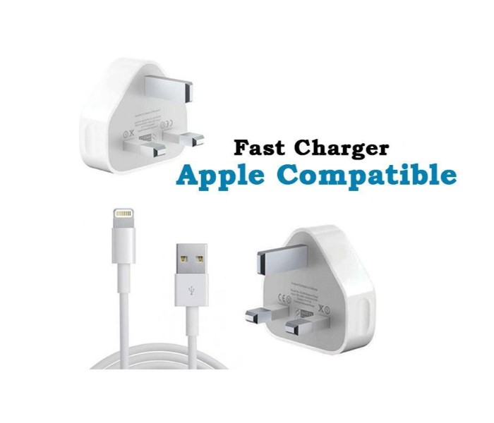 5V Home Fast Charger For Apple Devices with Lightning USB Data Cable LUD52 White - Zoom Image 4