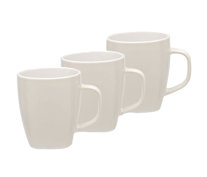 Royalford RF8463 3 Pieces Stoneware Tea Cup Set - White - Zoom Image