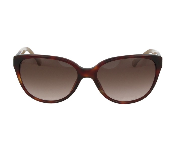 Carolina Herrera SHE572 04AP Oval Yellow & Brown Havana Frame and Brown Mirrored Sunglasses for Women - Zoom Image 4