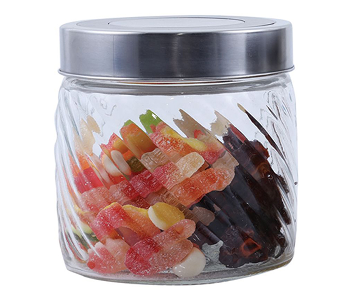 Delcasa DC1074 2 Pieces Lilac Glass Storage Jar - 800ml - Zoom Image