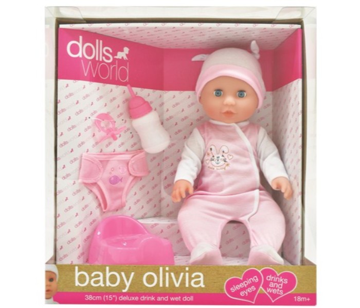 Dolls World 8818 Baby Olivia 38 cm Pink - Zoom Image