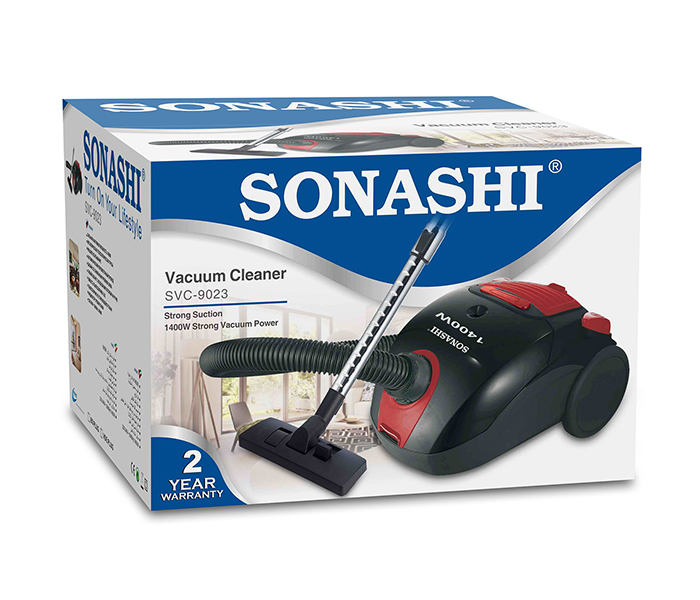 Sonashi SVC-9023 1400W Canister Vacuum Cleaner - Black & Red - Zoom Image 4