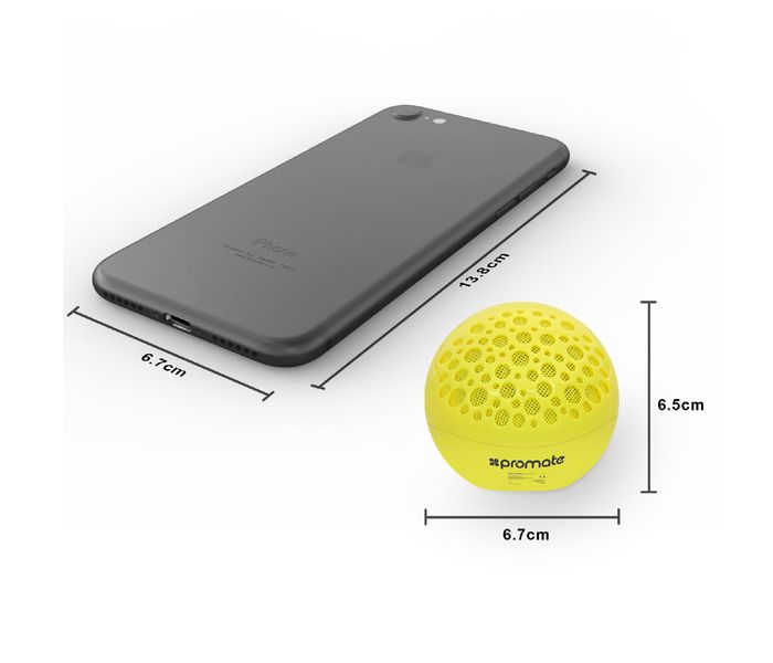 Promate Smiloji Cute Emoji Stereo Sound Wireless Bluetooth Speaker with Built-in Mic - Yellow - Zoom Image 7