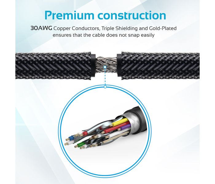 Promate ProLink4K1-300 High Definition Right Angle 4K HDMI Audio Video Cable - Black - Zoom Image 4