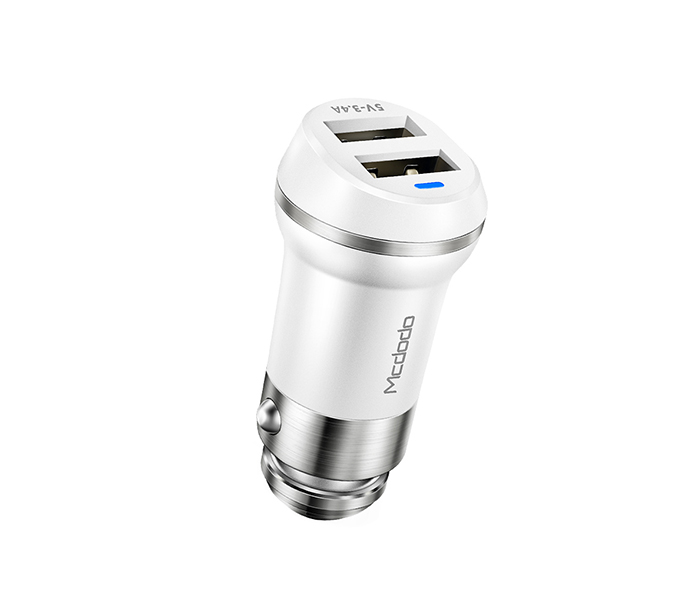 Mcdodo CC-5350 Jazz Series 5V 3.4A Dual USB Ports Car Charger - White - Zoom Image 3