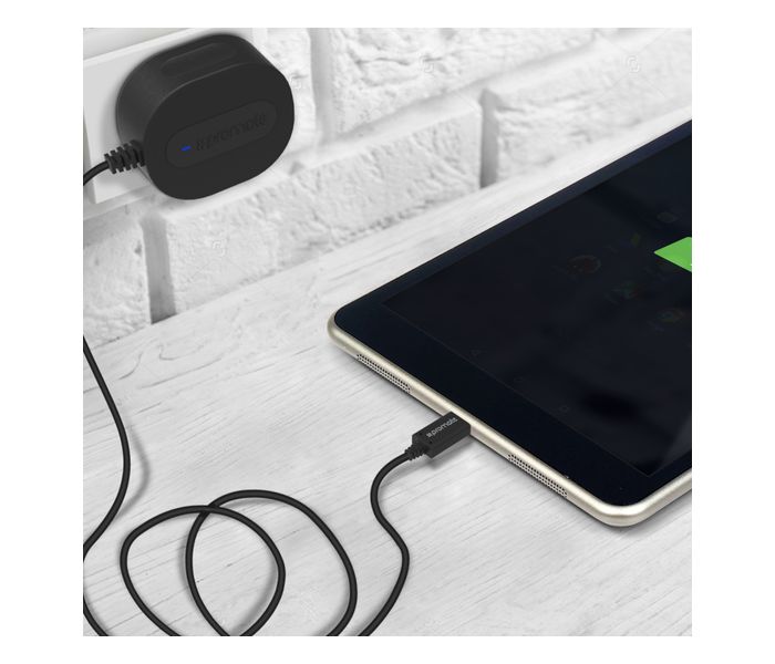 Promate Cplug-5V3A.EU 5V 3.4A Wall Adaptive Fast Charger with Built in USB Type C Cable, Black - Zoom Image 5