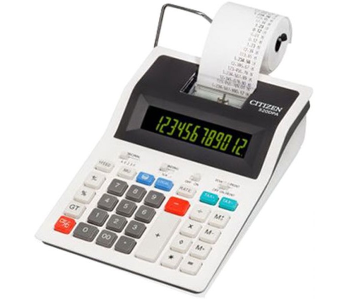 Citizen CTZ DP 520 Mini Printer Calculator White - Zoom Image