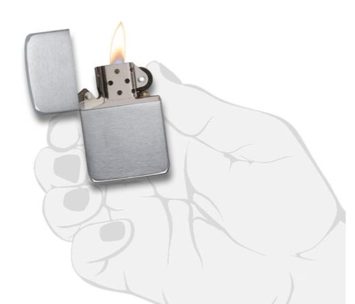 Zippo 1941 Replica Brush Chrome Lighter Silver - Zoom Image 2