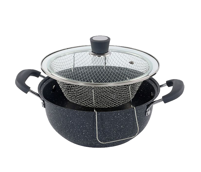 Delcasa DC1310 28CM Marble Coating Cooking Pot - Black  - Zoom Image