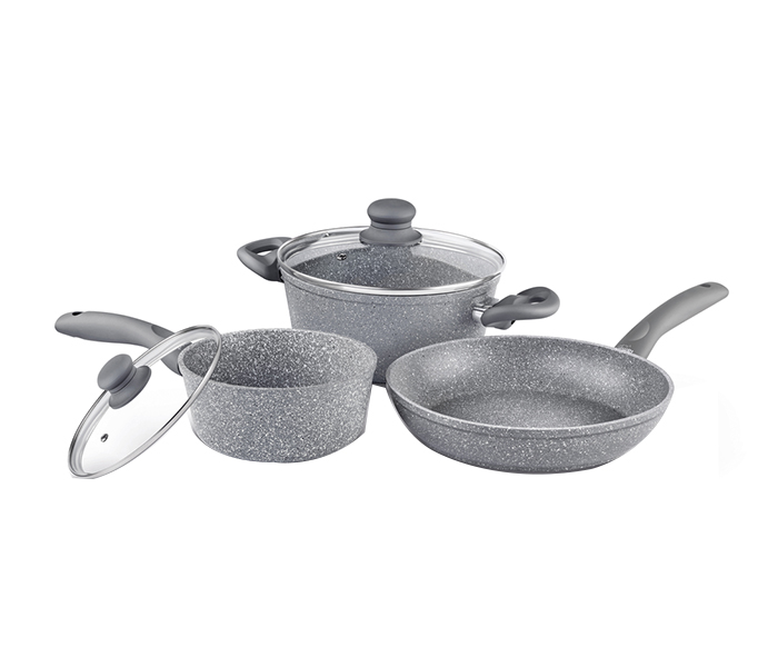 Lamart LT1095 Stone Cast Aluminium Cookware Set, Grey - 5 Pieces - Zoom Image 3