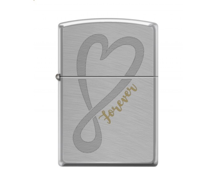 Zippo 24647-AE400433 Regular Chrome Arch Infinity Heart Lighter Grey - Zoom Image