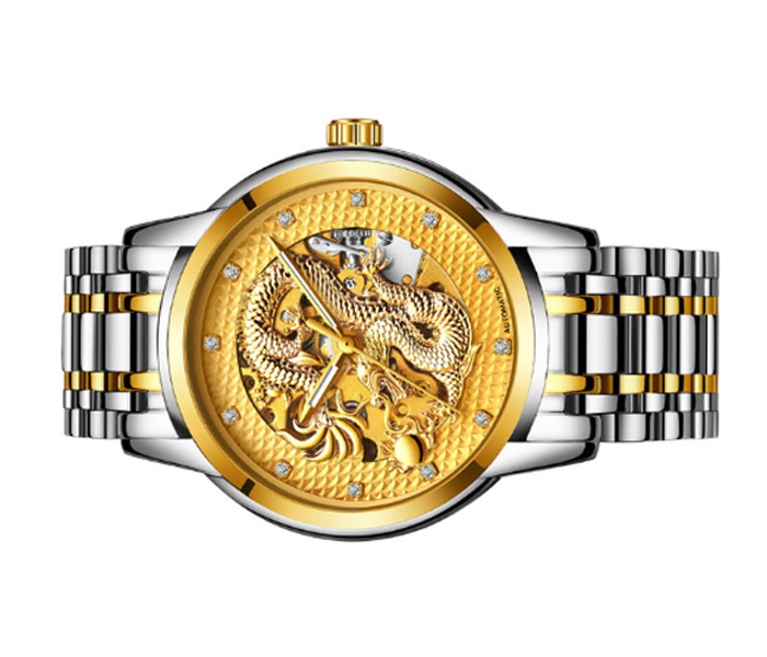 SW Luxury Dragon Automatic Mechanical Watches For Men - Silver Gold - Zoom Image 2