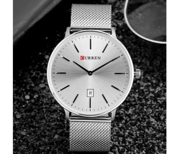 Curren 8302 Stainless Steel Analog Quartz Watch For Men Silver - Zoom Image 2