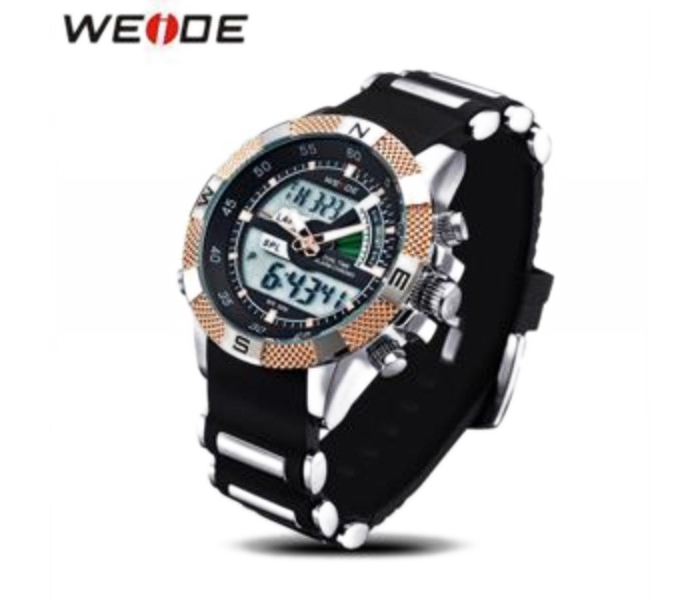 Weide WH 1104PU Mens Digital and Analog Watch Black and Gold - Zoom Image 2