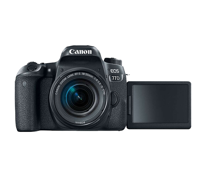 Canon EOS 77D EF-S 24.2 MP DSLR Camera with 18-55mm USM Lens - Black - Zoom Image 5