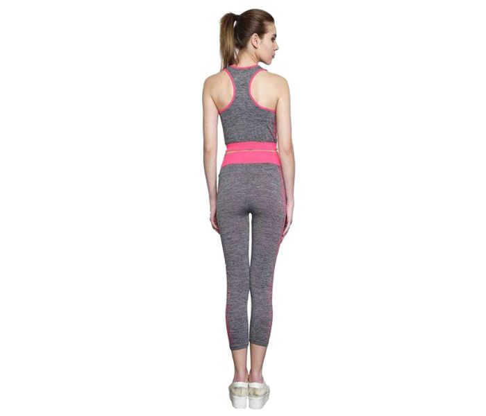 Taqdeer 1212-2 Copper Fit Slimming and Yoga Fashion Wear Suit Pink and Grey - Zoom Image 2