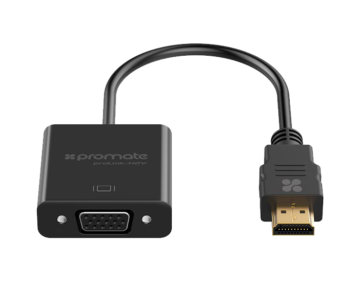 Promate PROLINK-H2V HDMI to VGA Adaptor Kit - Black - Zoom Image 3