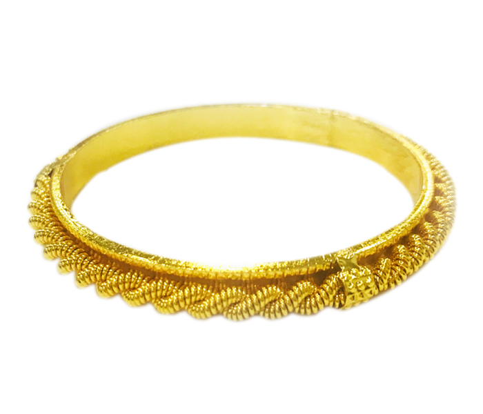 Milano 279238-01 4 Piece Spiral Design Baby Bangle Set 18kt Gold Plated - Zoom Image 1