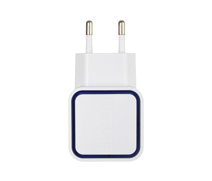 Vidvie PLE-202 2.1A 2 Pin Adapter with Micro Cable for Smartphone - White - Zoom Image 1