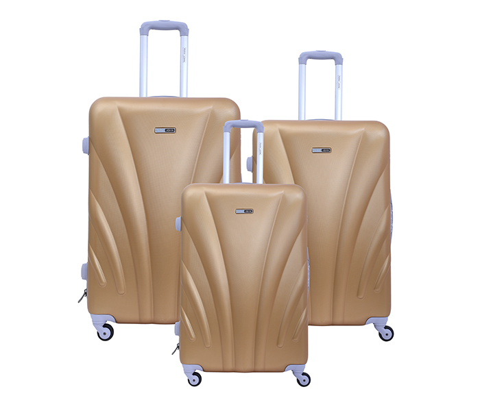 Para John PJTR3011GO ABS Trolley Bag Set of 3 Pieces - Gold - Zoom Image