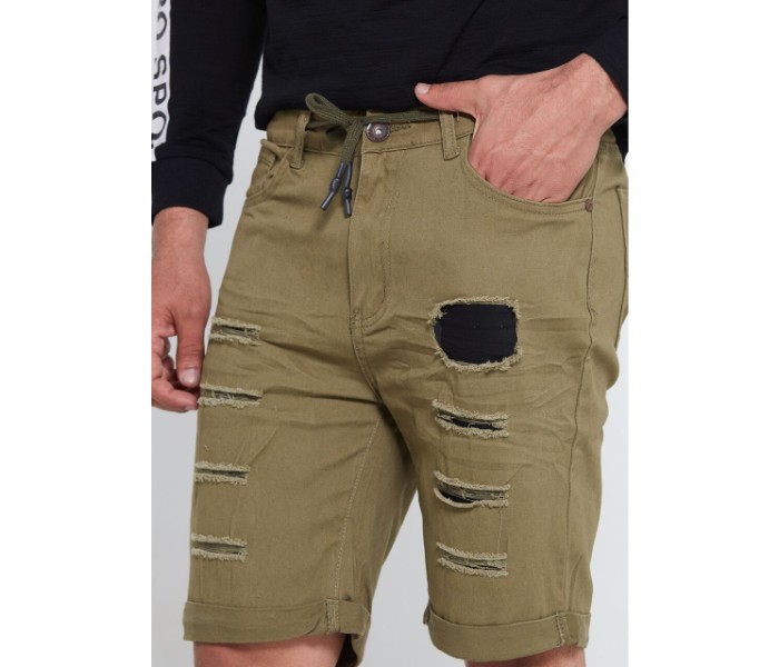 Petro OU10095 Riped Chino Shorts 38- Green - Zoom Image 4