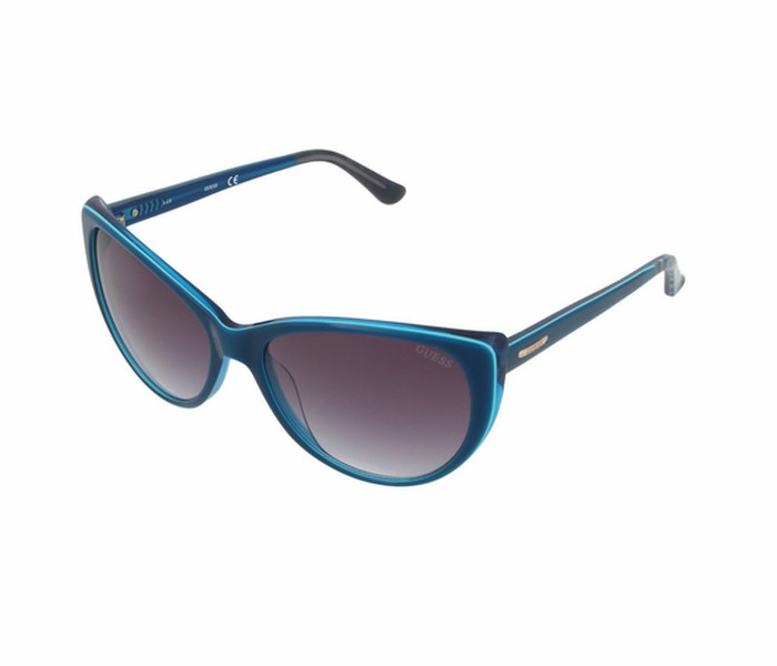 Guess GU 7427 90B Cateye Blue Frame & Violet Gradient Mirrored Sunglasses for Women - Zoom Image 1