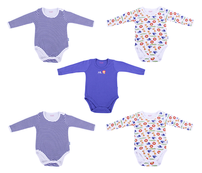 Baby Plus BP2505B 3-6M Long Sleeve Body Suit - 5 Pieces - Zoom Image 4