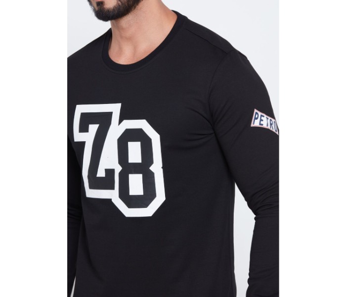 Petro OU10046 Printed Long sleeve Crew Neck T- Shirt XL-Black - Zoom Image 4