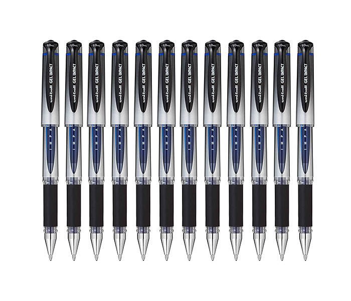 Uni Ball UM-153S Super Smooth Gel Ink Roller Pen - Blue, Pack of 12 - Zoom Image 2